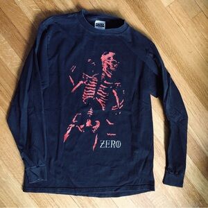 Vintage Y2K Zero Skateboards Long Sleeve Red Skeleton Shirt
